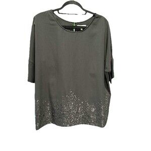 Calvin Klein Women's 3/4 Length Sleeve Sequins Fun Top Shirt Size XL